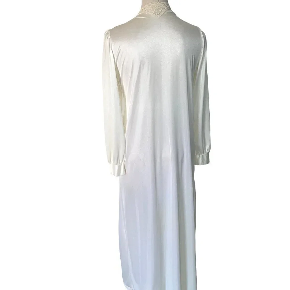 Fantasy Nightwear By Janice Lee Womens Robe Size Medium M Vintage Nylon Lace - Picture 2 of 12